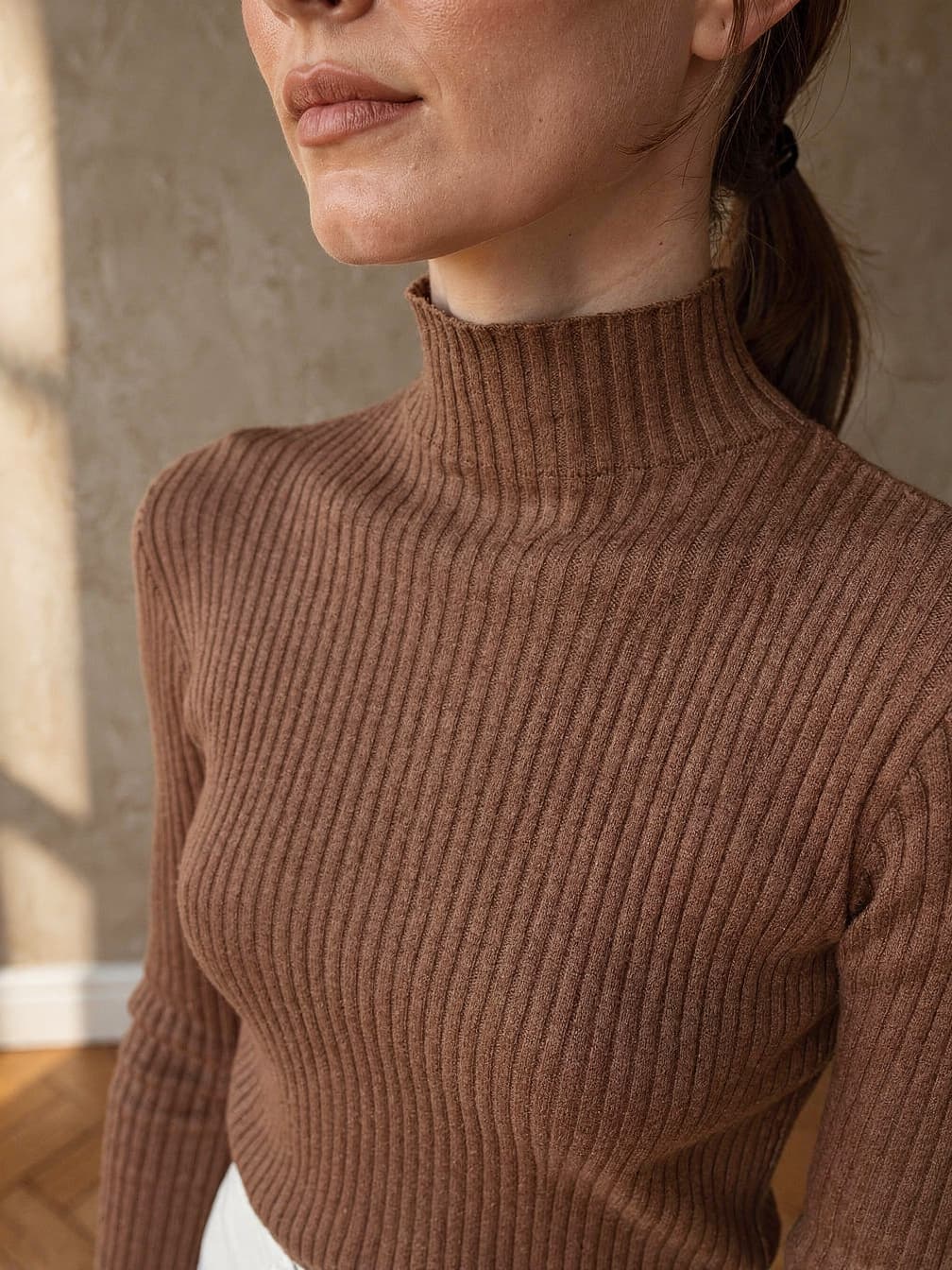 Col roulé Adèle – Marron