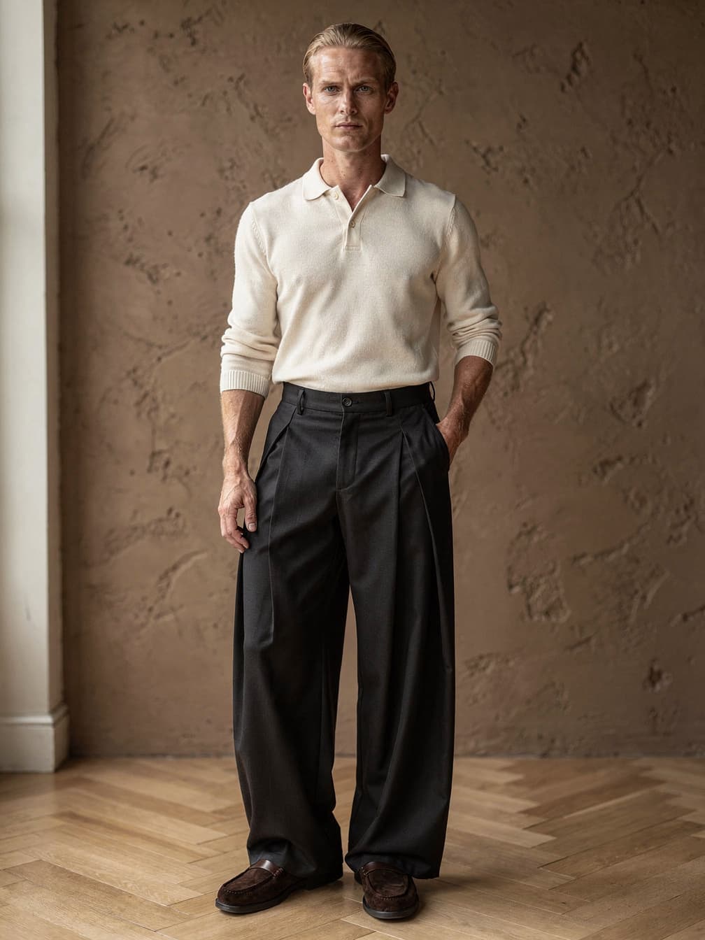 Pantalon à pinces Armand – Noir
