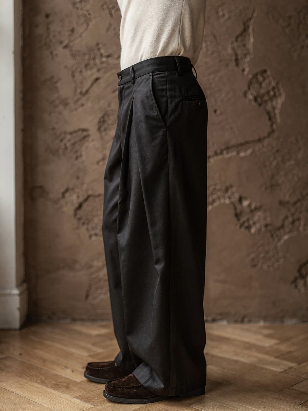 Pantalon à pinces Armand – Noir