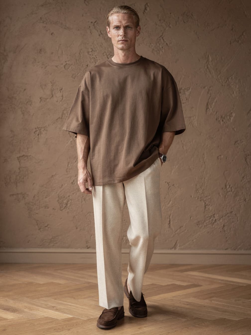 T-shirt ample Baptiste – Marron