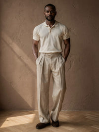 Pantalon léger à pinces Basile – Beige