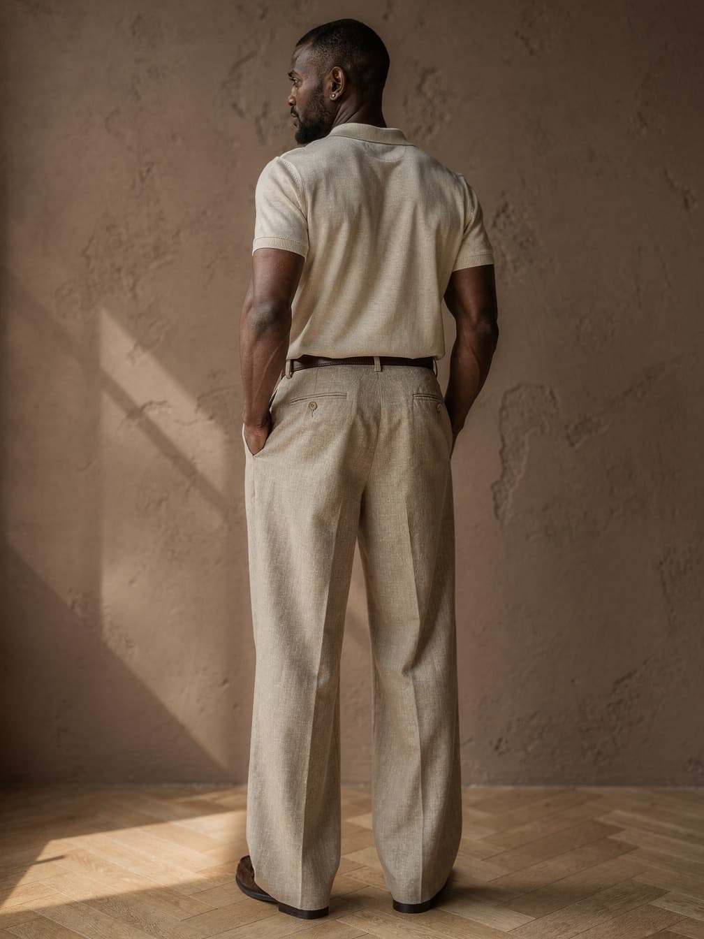 Pantalon léger à pinces Basile – Beige
