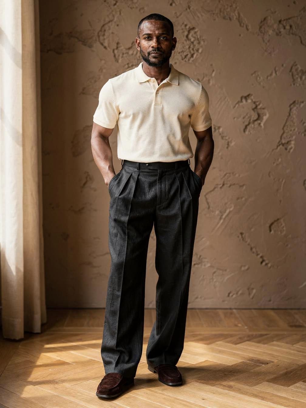 Pantalon léger à pinces Basile – Noir