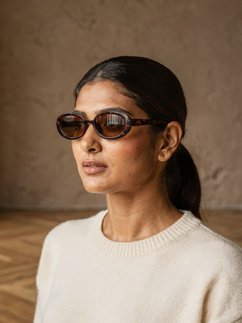 Lunettes de soleil ovales Bertille – Léopard