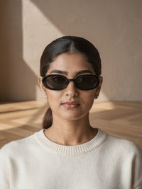 Lunettes de soleil ovales Bertille – Noir
