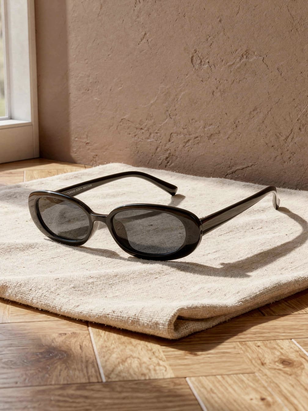 Lunettes de soleil ovales Bertille – Noir