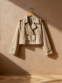 Trench court croisé Capucine – Beige