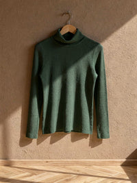 Col roulé côtelé Cécile – Vert