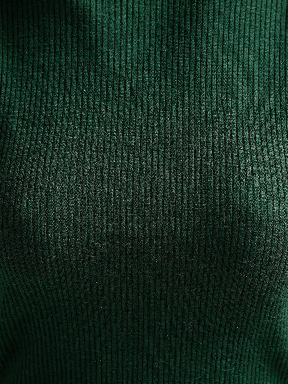 Col roulé côtelé Cécile – Vert