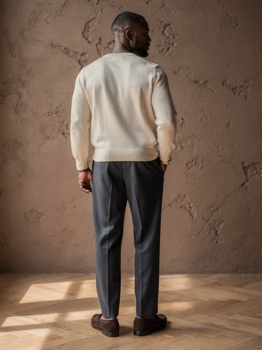 Pull col rond Charles – Beige