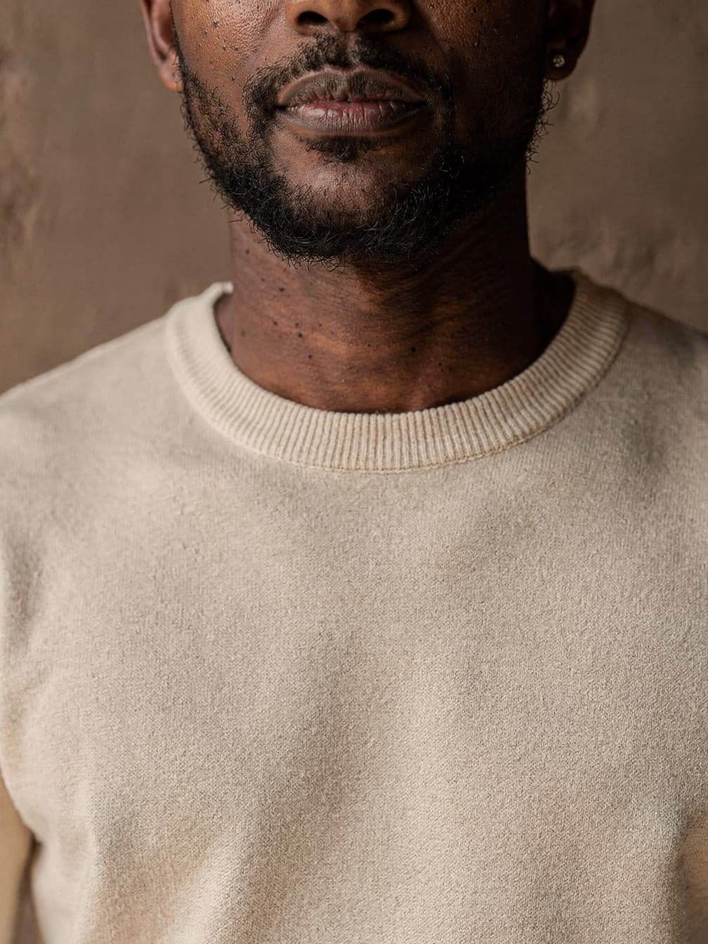 Pull col rond Charles – Beige