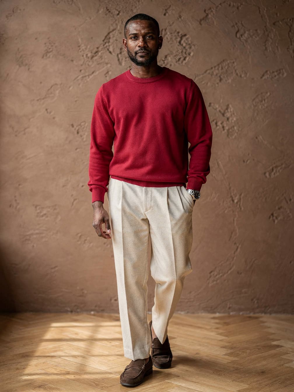 Pull col rond Charles – Rouge
