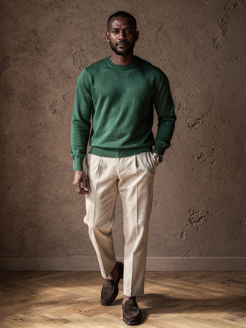Pull col rond Charles – Vert