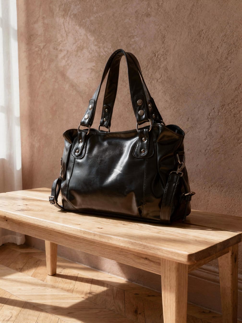 Cabas Charlotte – format ordinateur – Noir