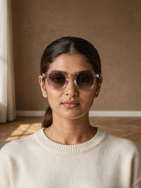Lunettes de soleil rondes Claude – Blanc
