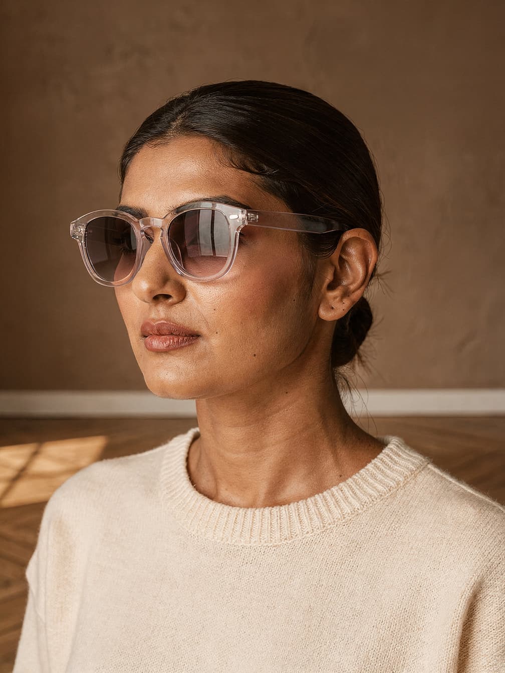 Lunettes de soleil rondes Claude – Blanc