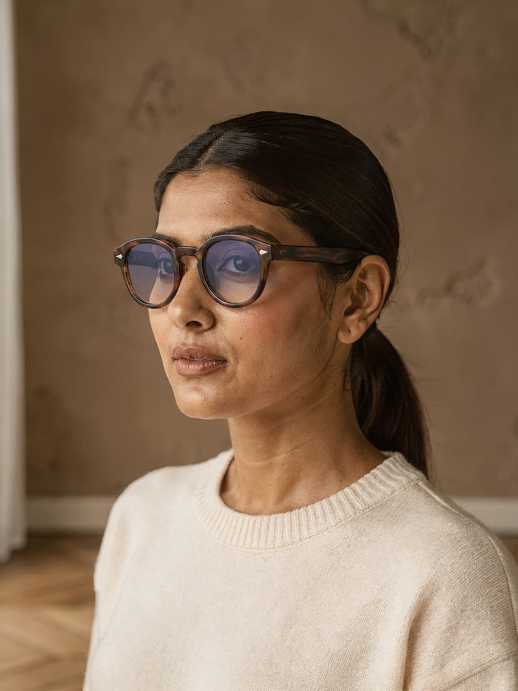 Lunettes de soleil rondes Claude – Bois