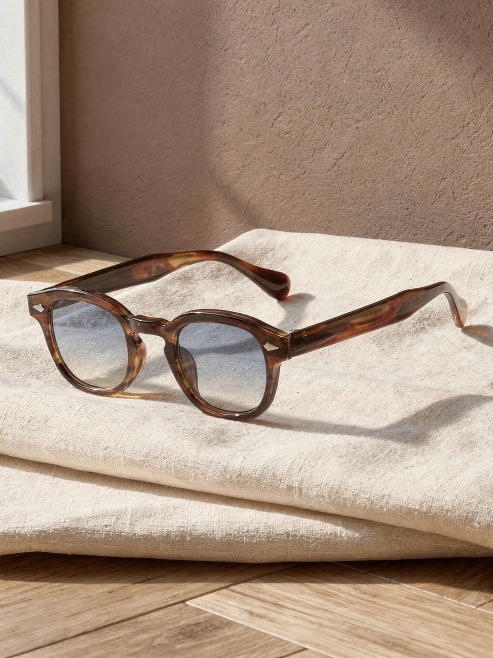 Lunettes de soleil rondes Claude – Bois