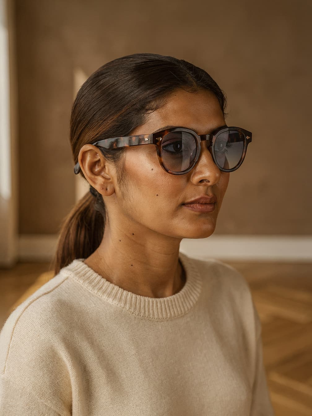 Lunettes de soleil rondes Claude – Léopard
