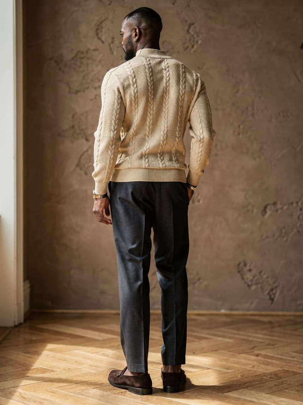 Pull torsadé Côme – Beige