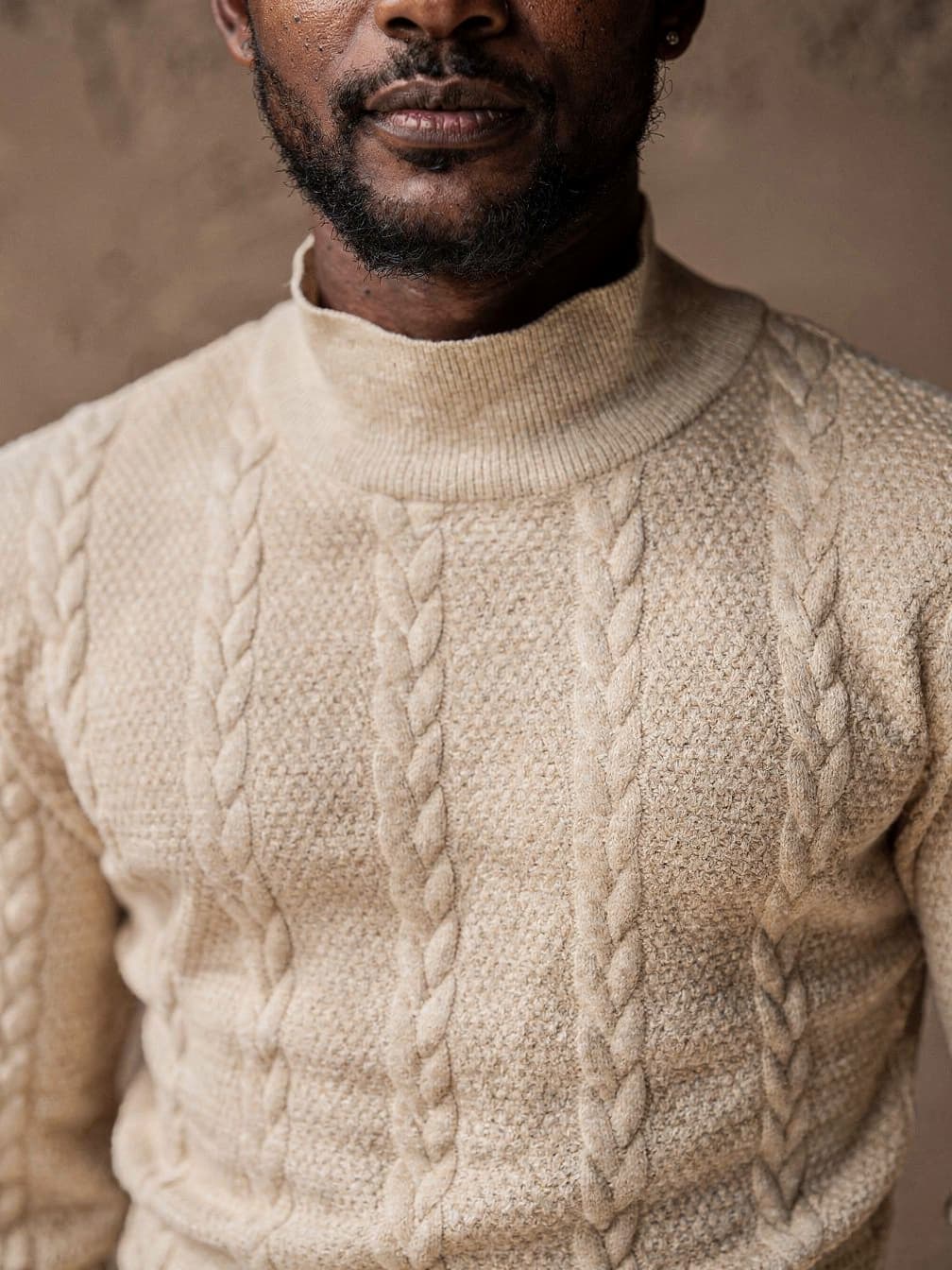 Pull torsadé Côme – Beige
