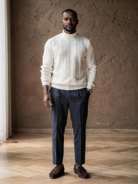 Pull torsadé Côme – Blanc