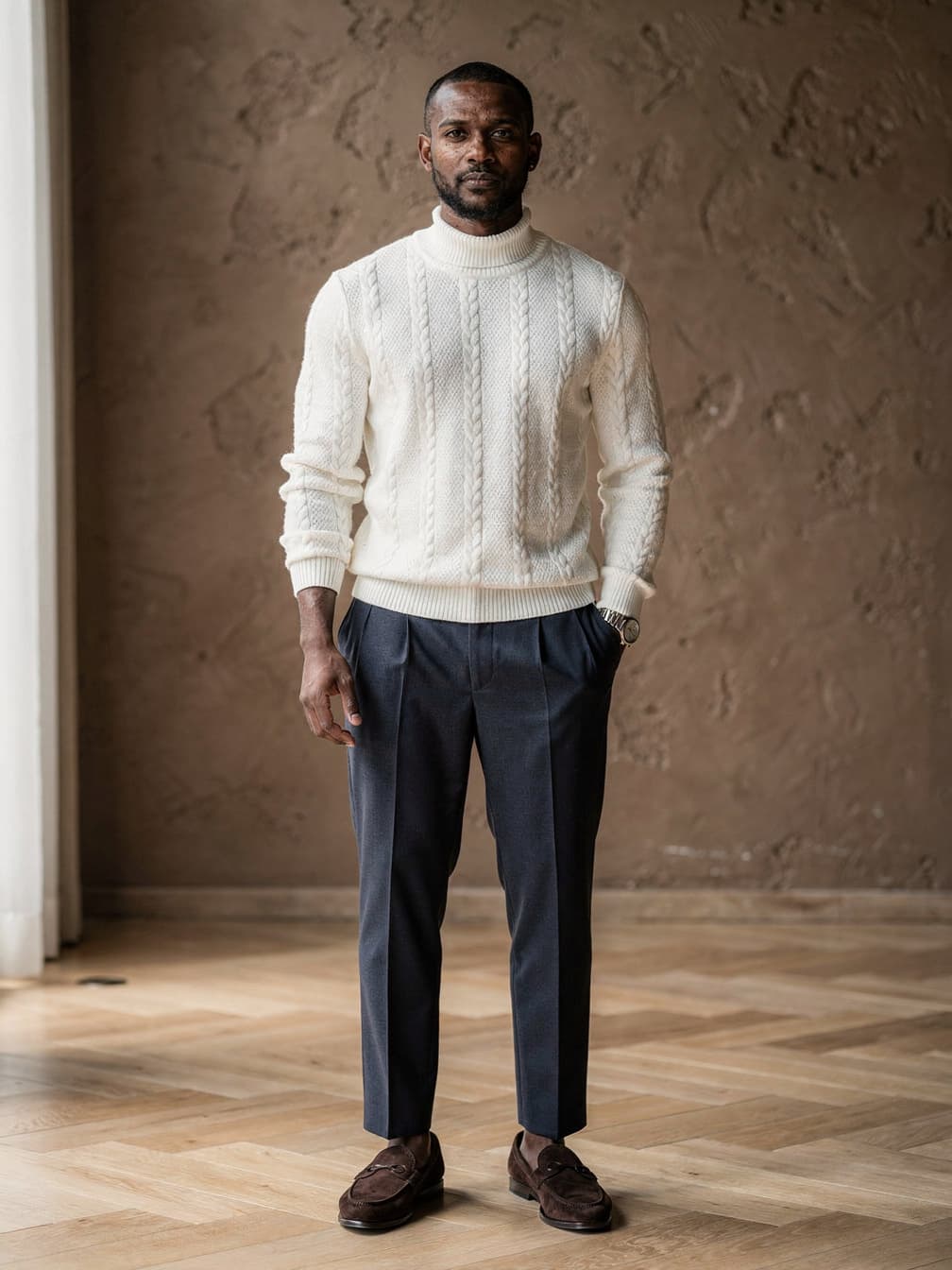 Pull torsadé Côme – Blanc