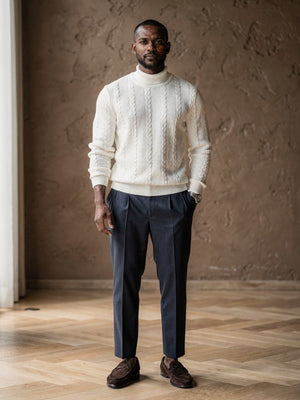Pull torsadé Côme – Blanc