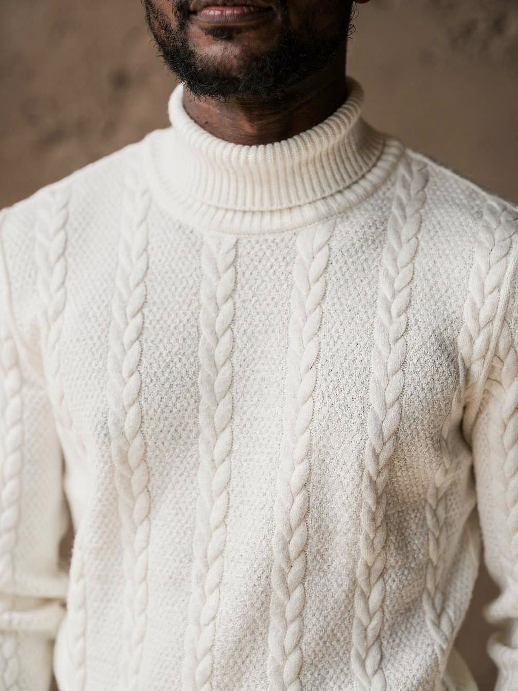 Pull torsadé Côme – Blanc