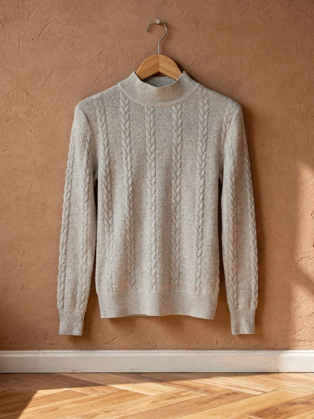 Pull torsadé Côme – gris clair