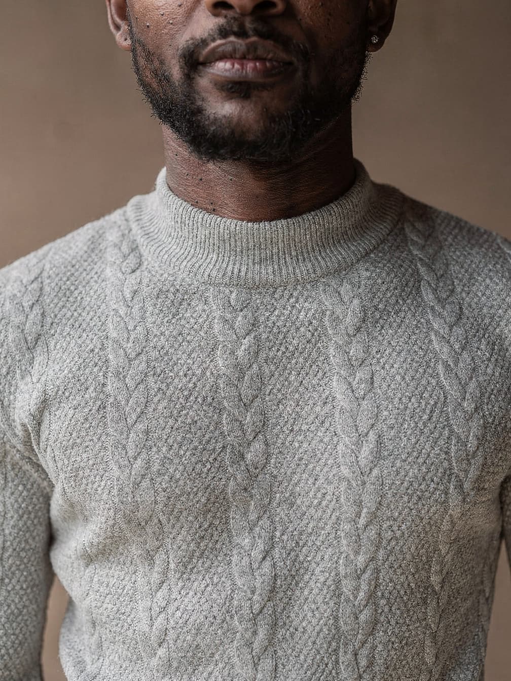 Pull torsadé Côme – gris clair
