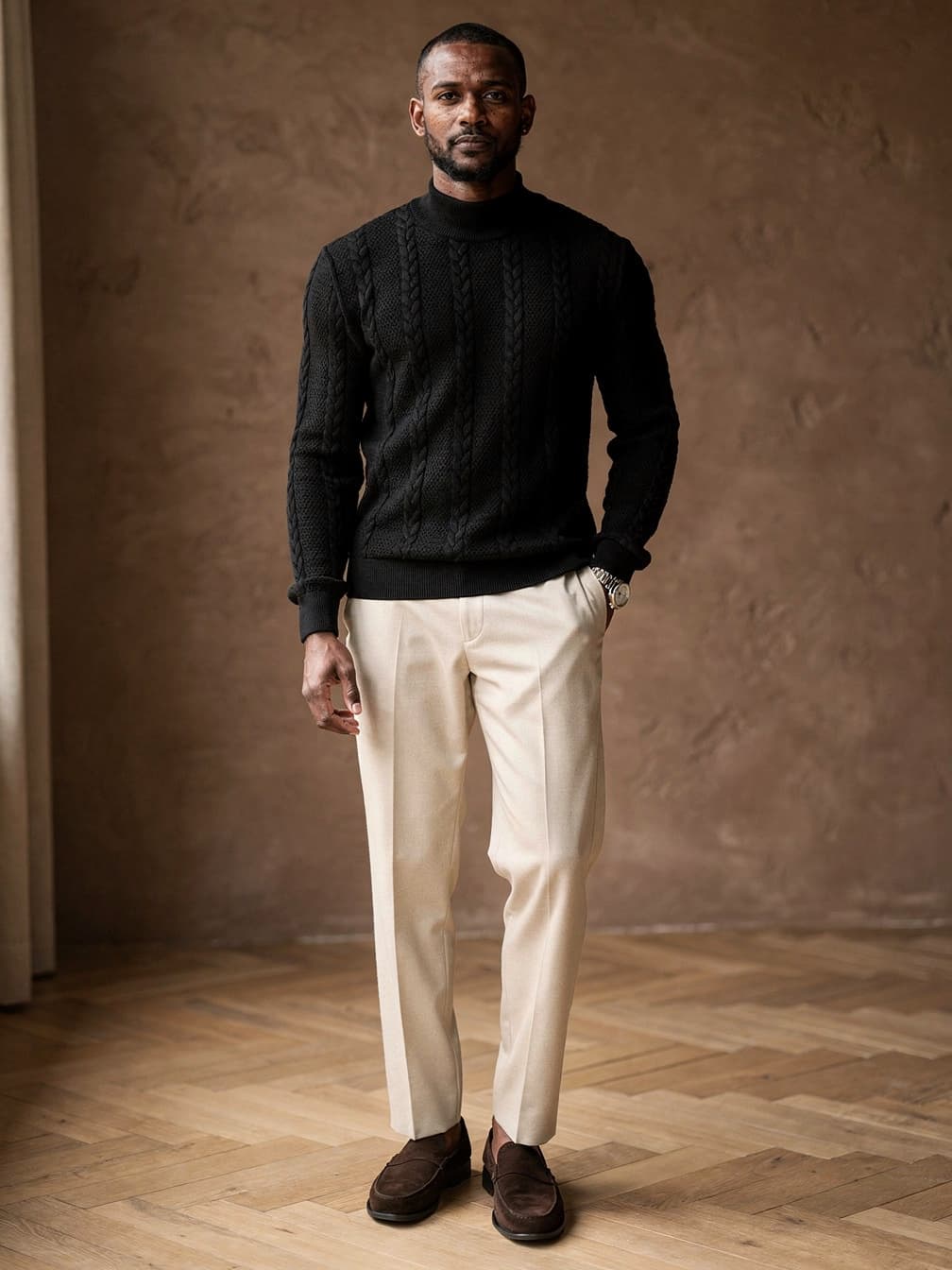 Pull torsadé Côme – Noir