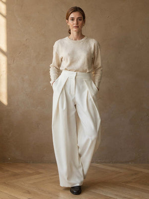 Pantalon large Constance – Blanc