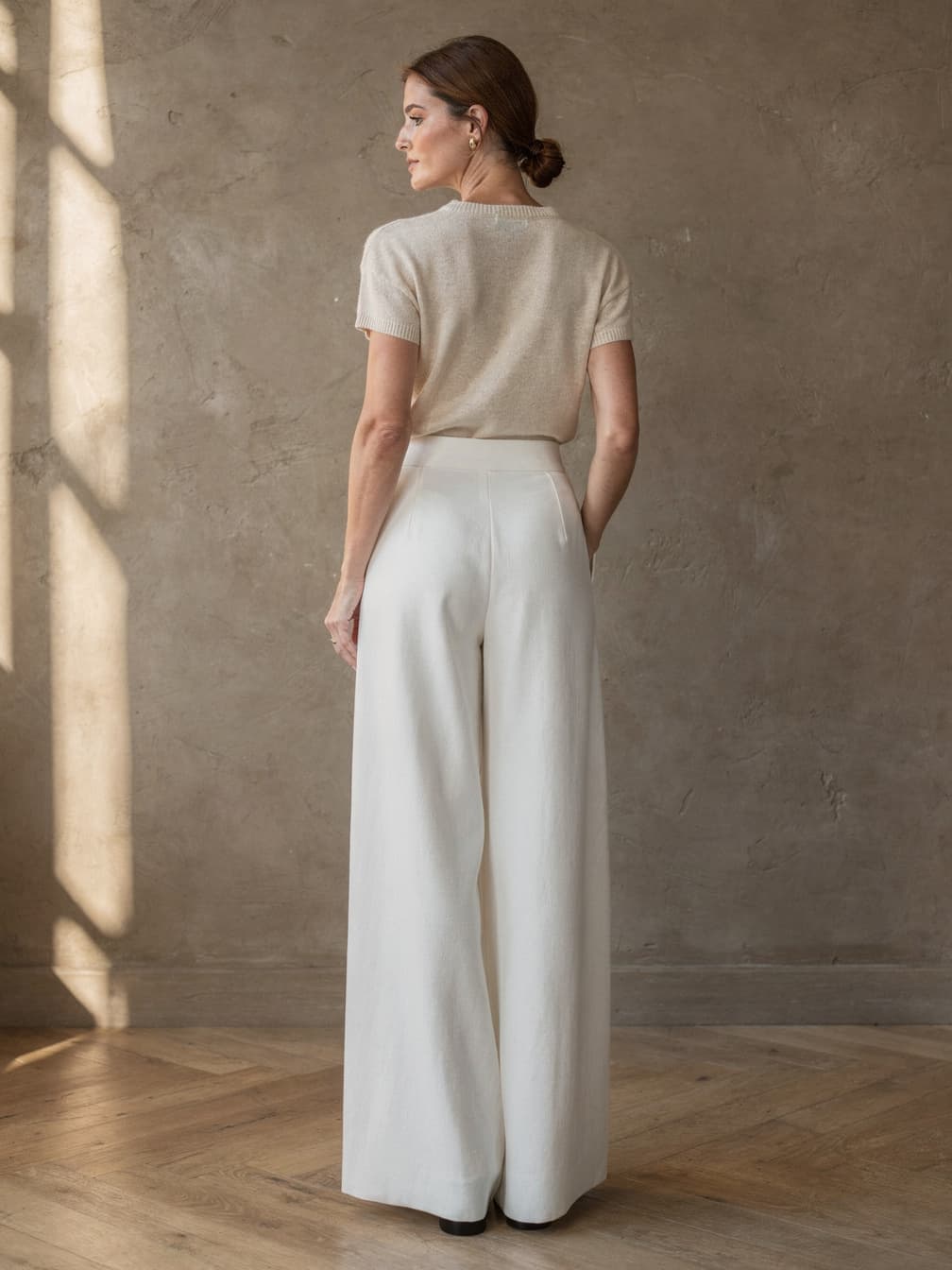 Pantalon large Constance – Blanc