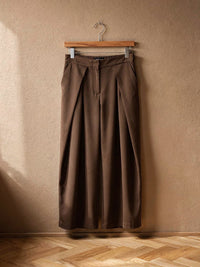 Pantalon large Constance – Marron