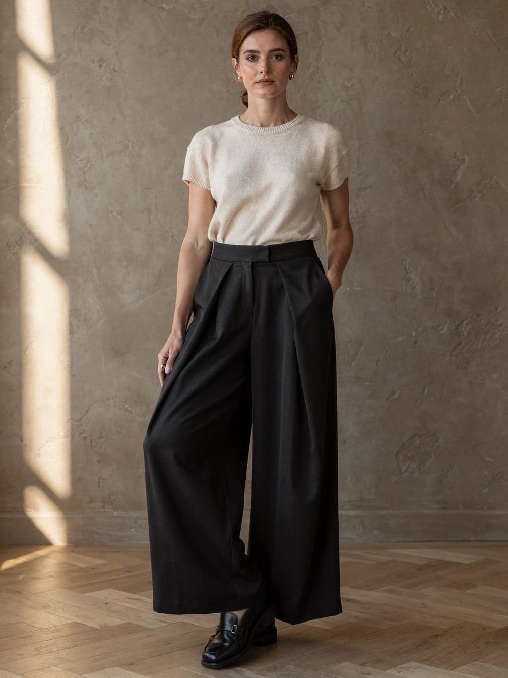 Pantalon large Constance – Noir