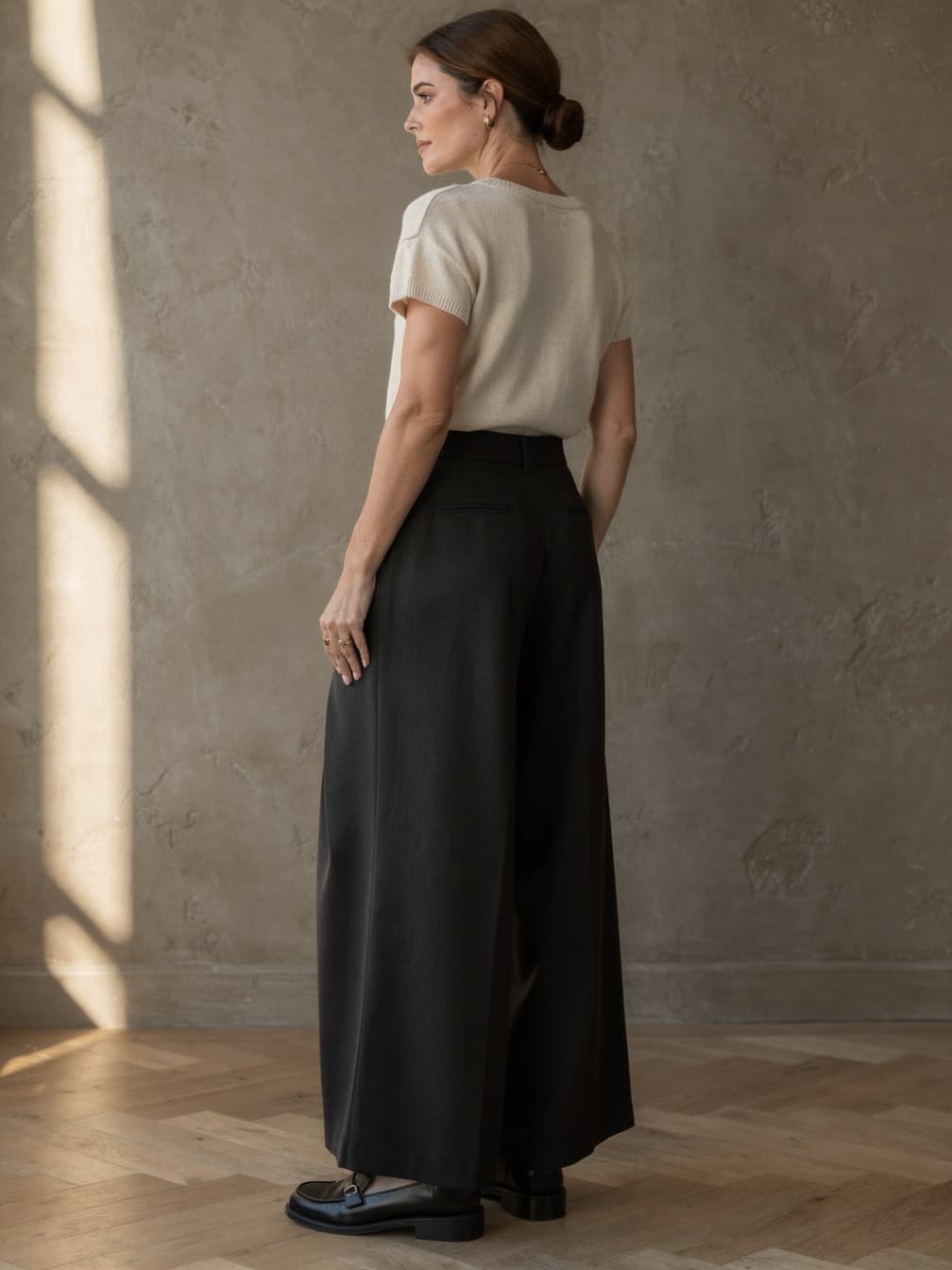 Pantalon large Constance – Noir