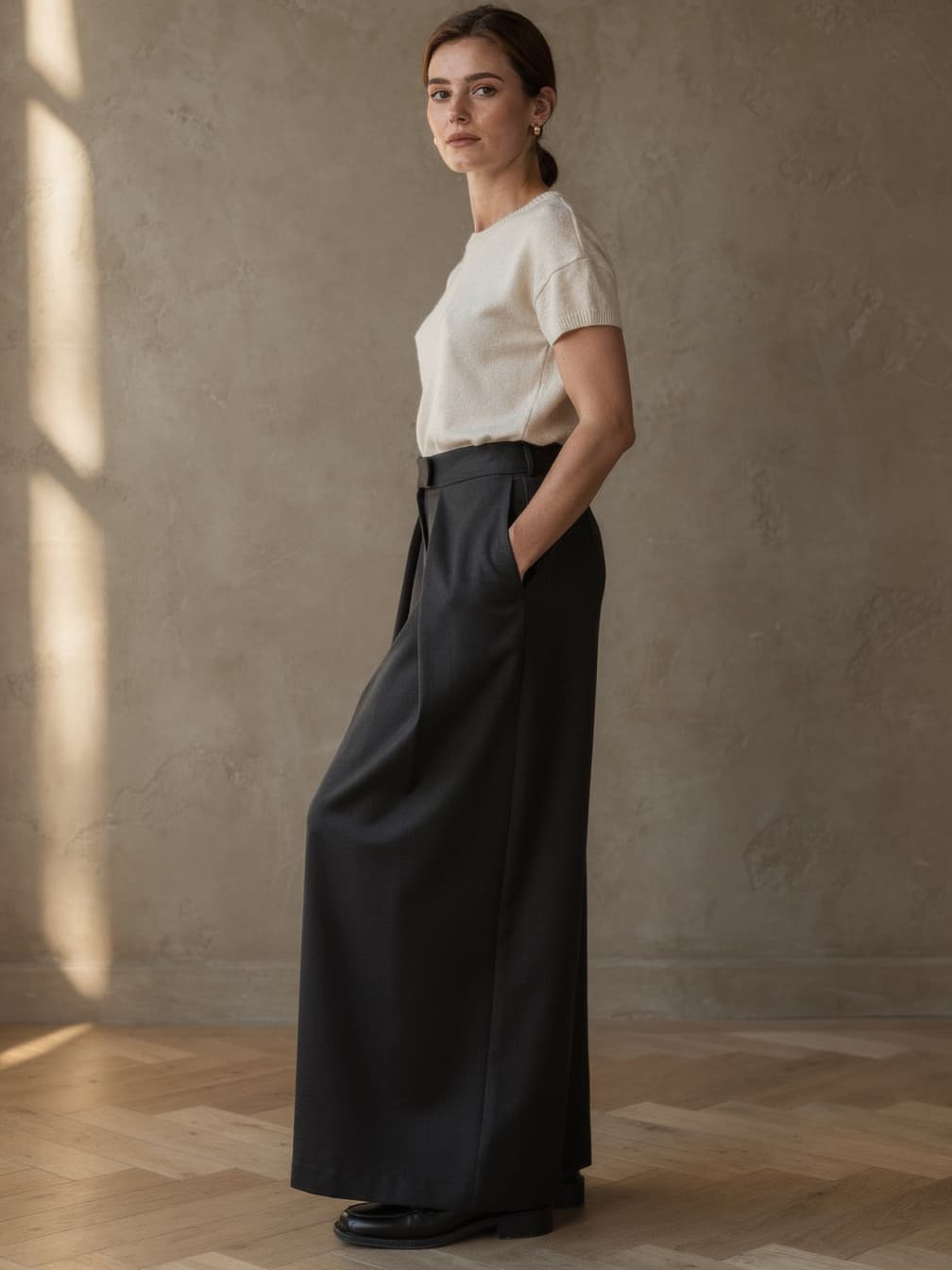 Pantalon large Constance – Noir