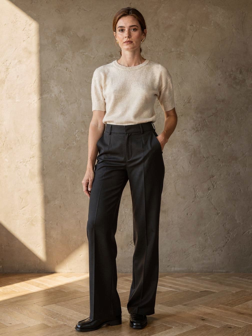 Pantalon taille haute Delphine – Noir