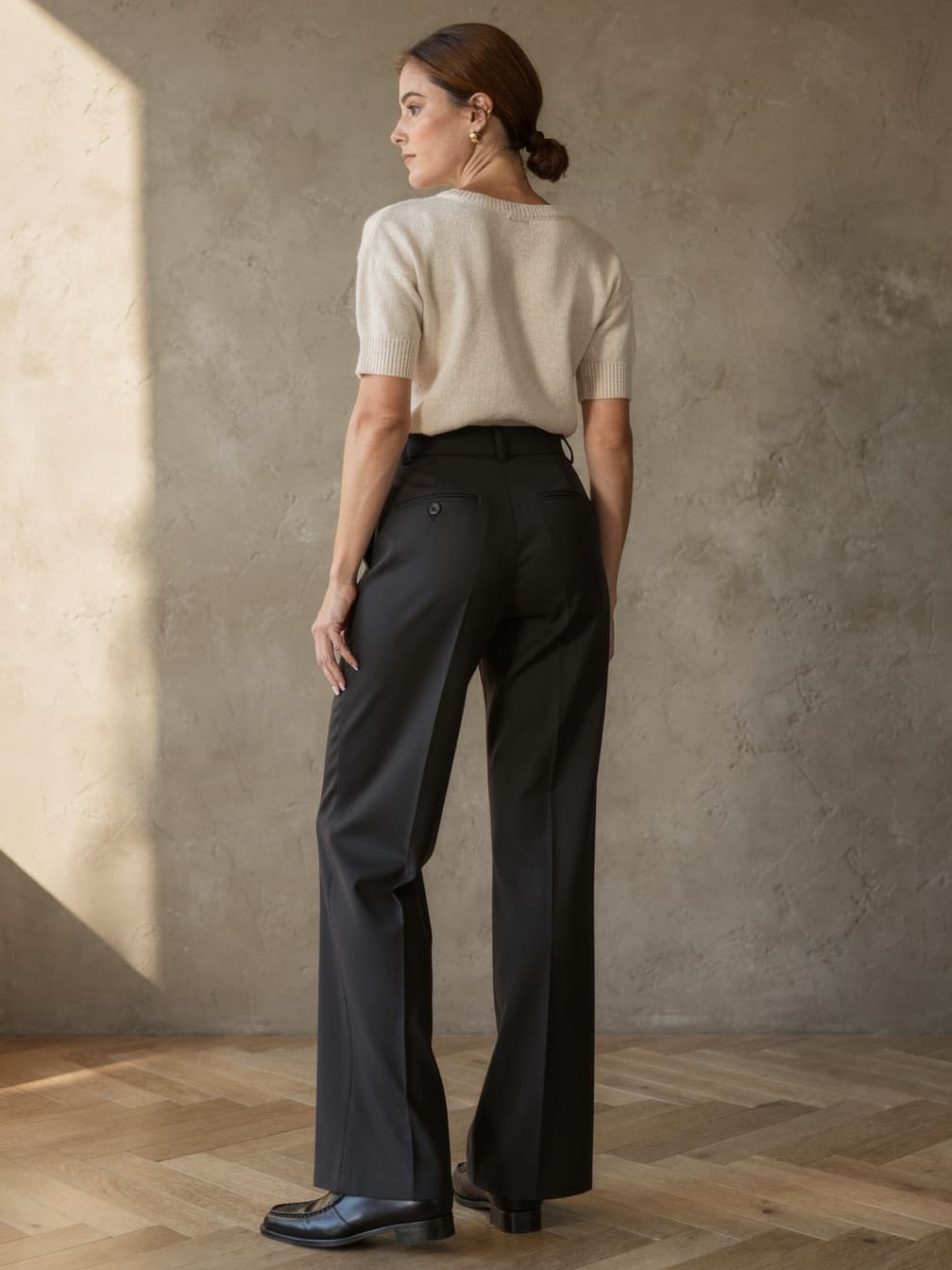 Pantalon taille haute Delphine – Noir
