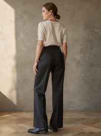 Pantalon taille haute Delphine – Noir