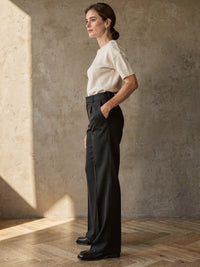 Pantalon taille haute Delphine – Noir