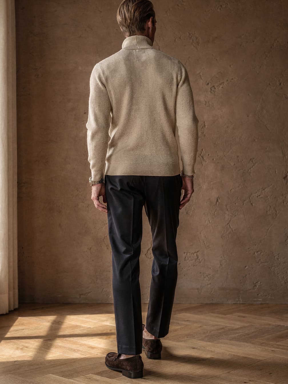 Pull camionneur fin Édouard – Beige