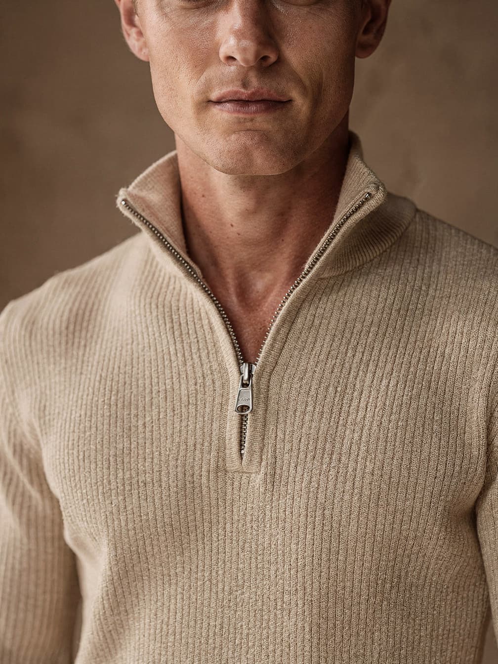 Pull camionneur fin Édouard – Beige