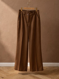Pantalon large Éléonore – Maron clair