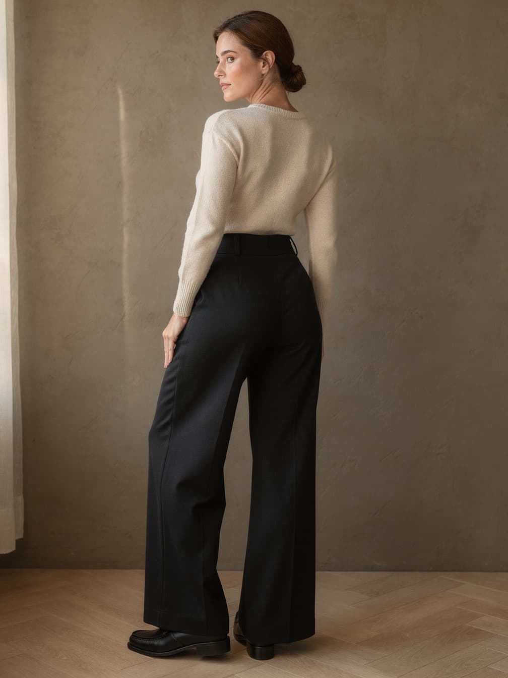 Pantalon large Éléonore – Noir