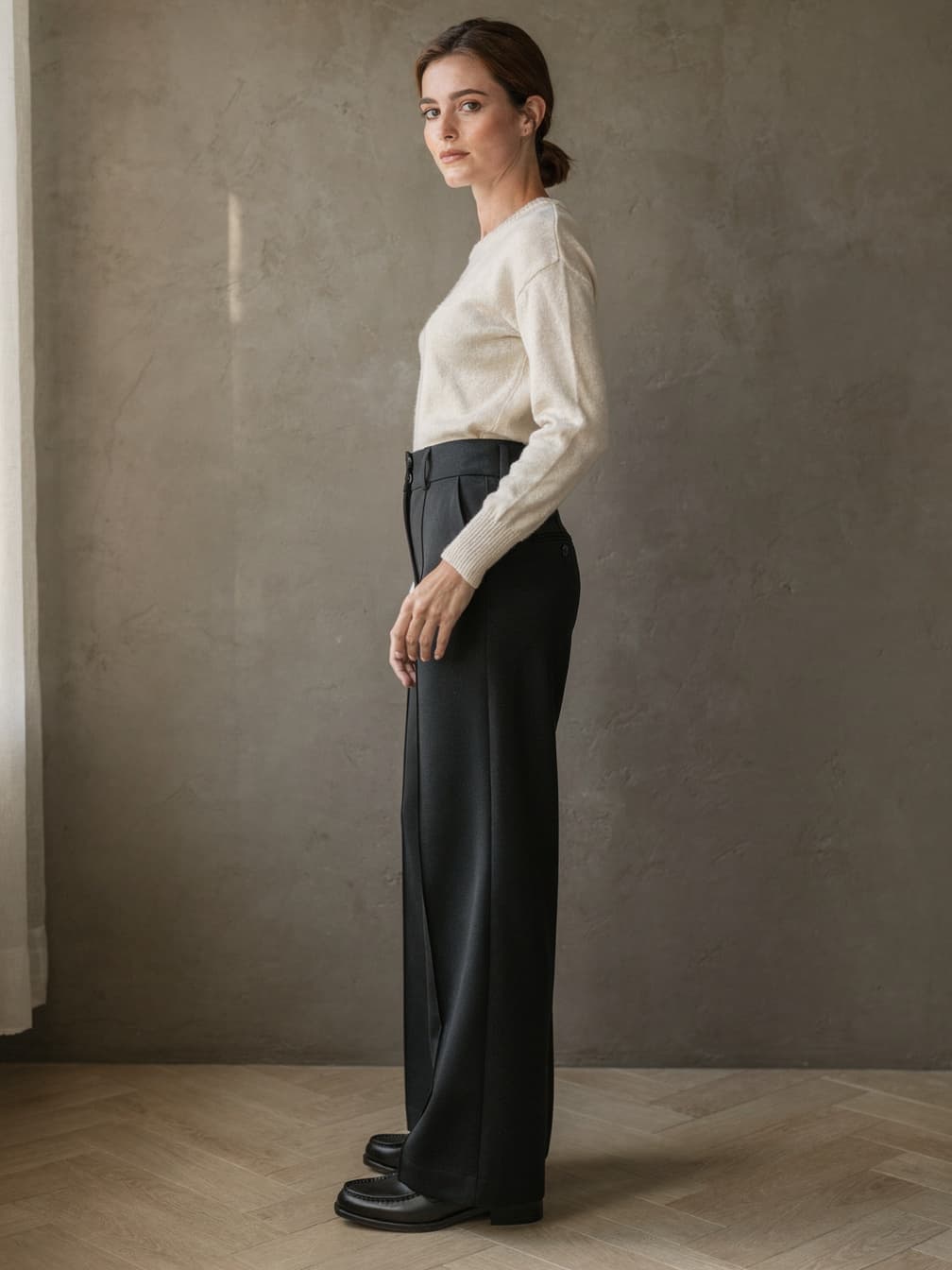 Pantalon large Éléonore – Noir