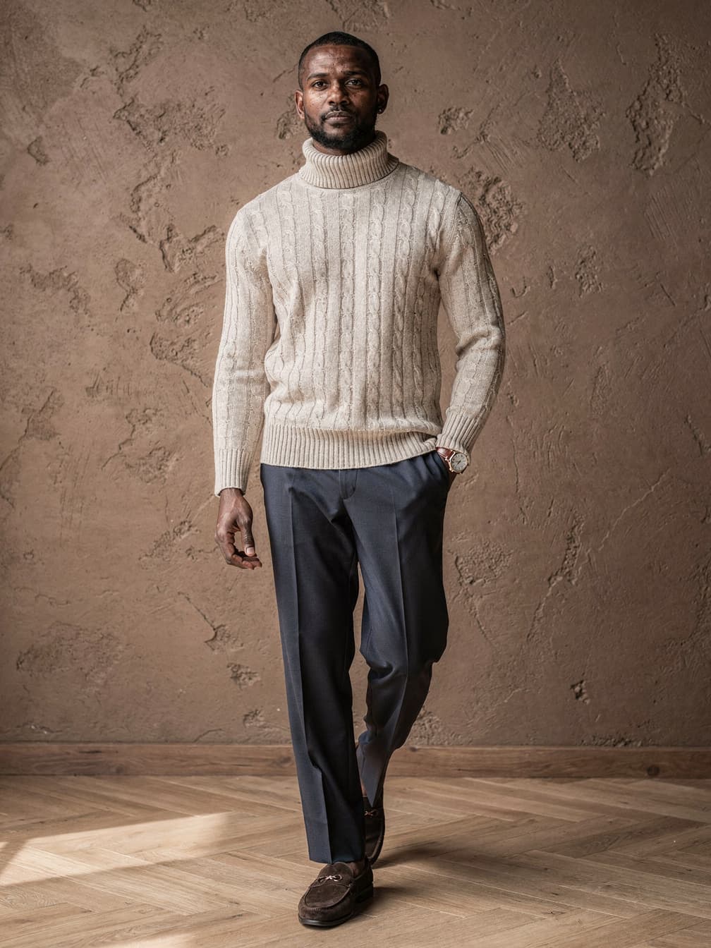 Col roulé épais Étienne – Beige