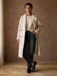 Manteau long croisé Eugénie – Beige