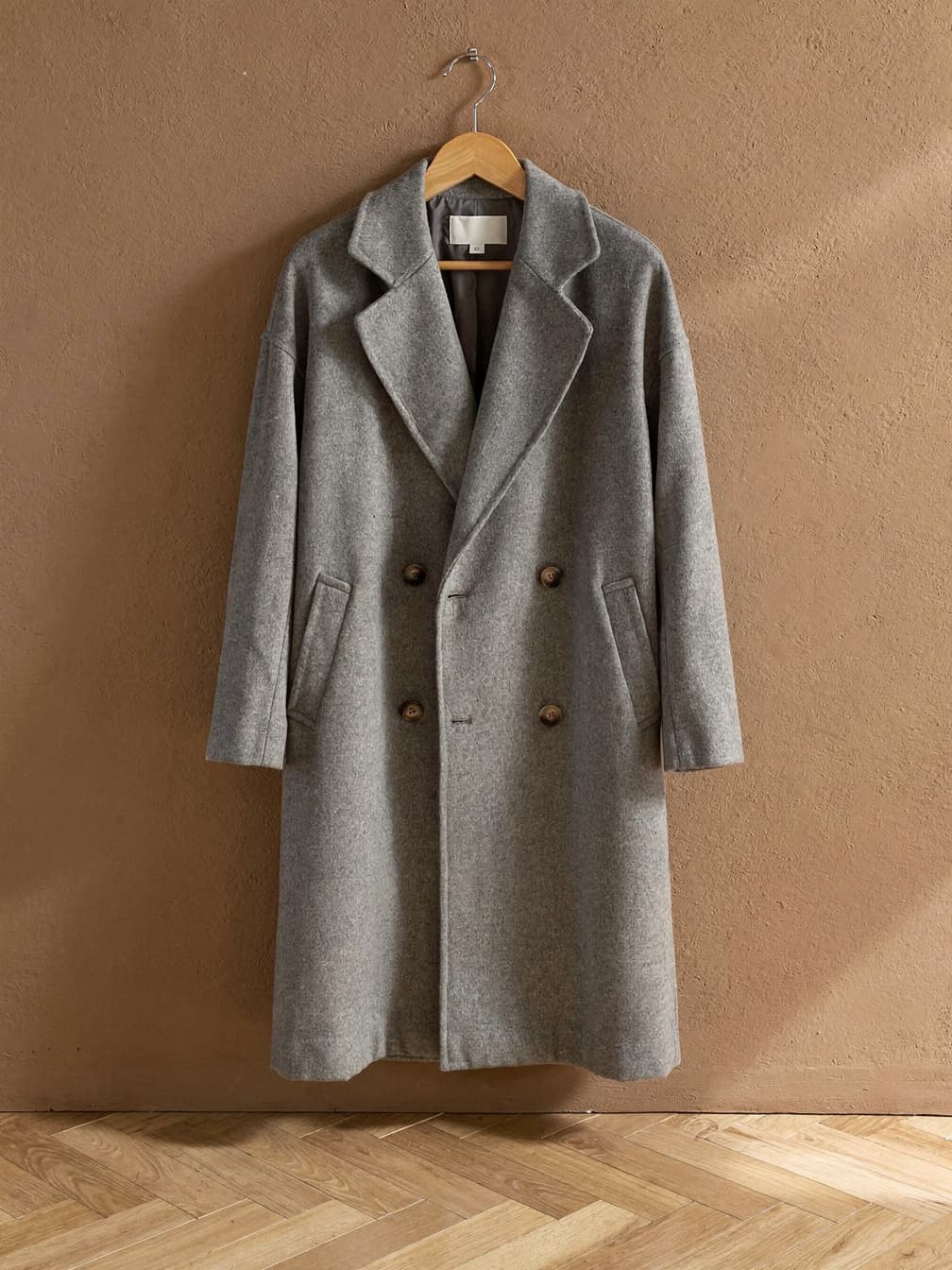 Manteau long croisé Eugénie – Gris
